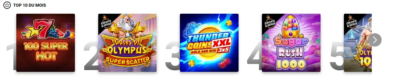 Catalogue de jeux du casino – slots, tables et casino en direct sur une seule page